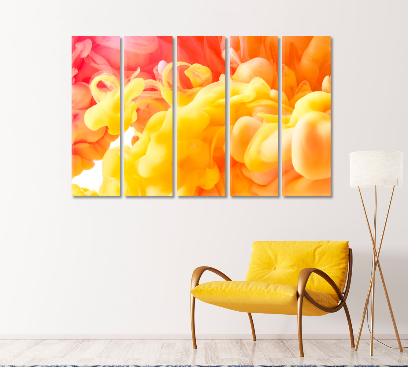 Bright Yellow and Orange Ink Drops in Water Canvas Print-Canvas Print-CetArt-1 Panel-24x16 inches-CetArt