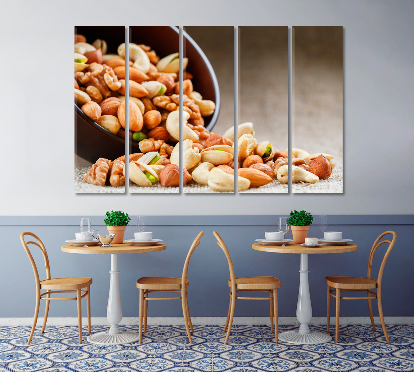 Nuts Cashews Almonds Pistachios Hazelnuts and Walnuts Canvas Print-Canvas Print-CetArt-1 Panel-24x16 inches-CetArt