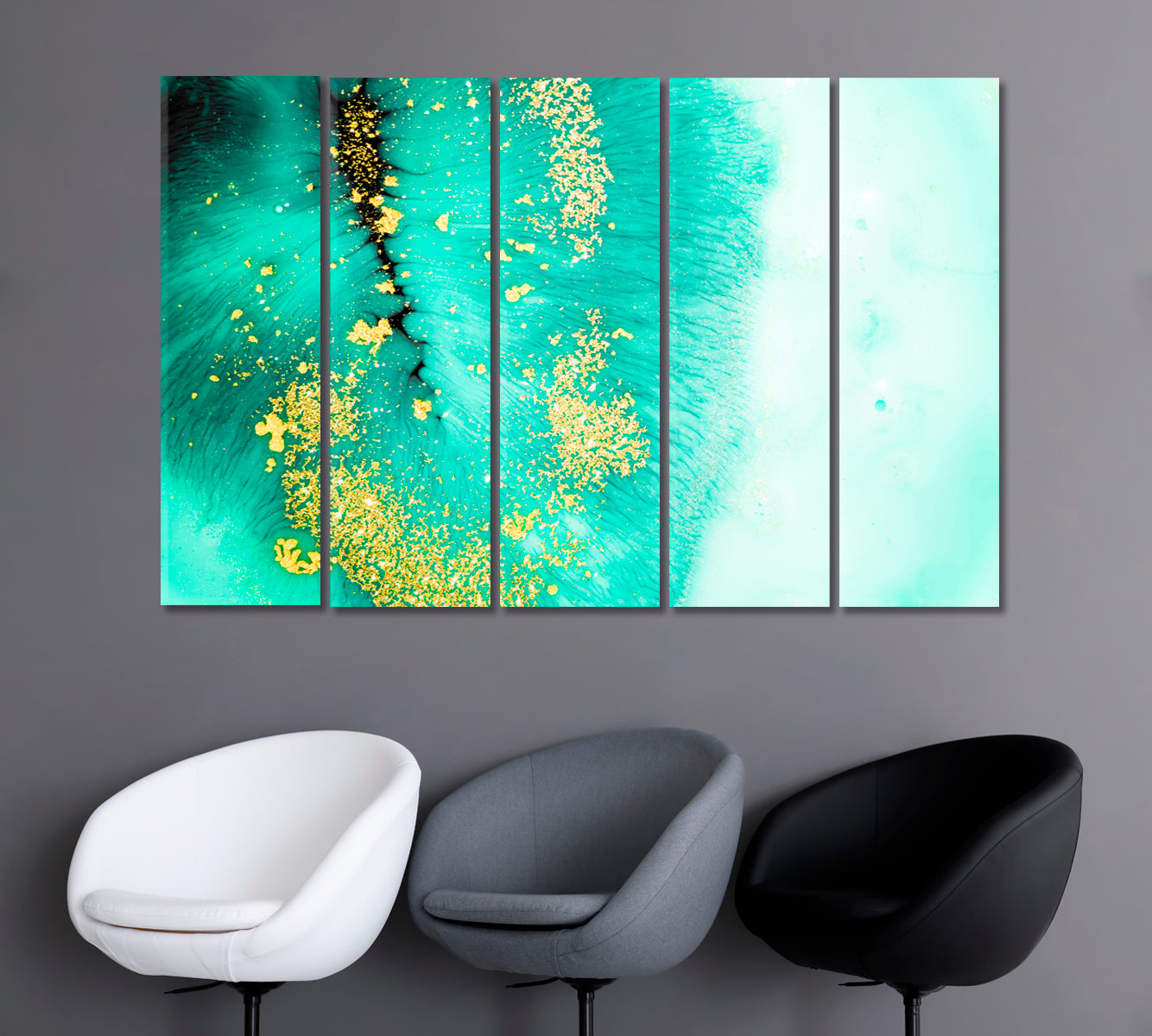 Abstract Turquoise Agate Canvas Print-Canvas Print-CetArt-1 Panel-24x16 inches-CetArt