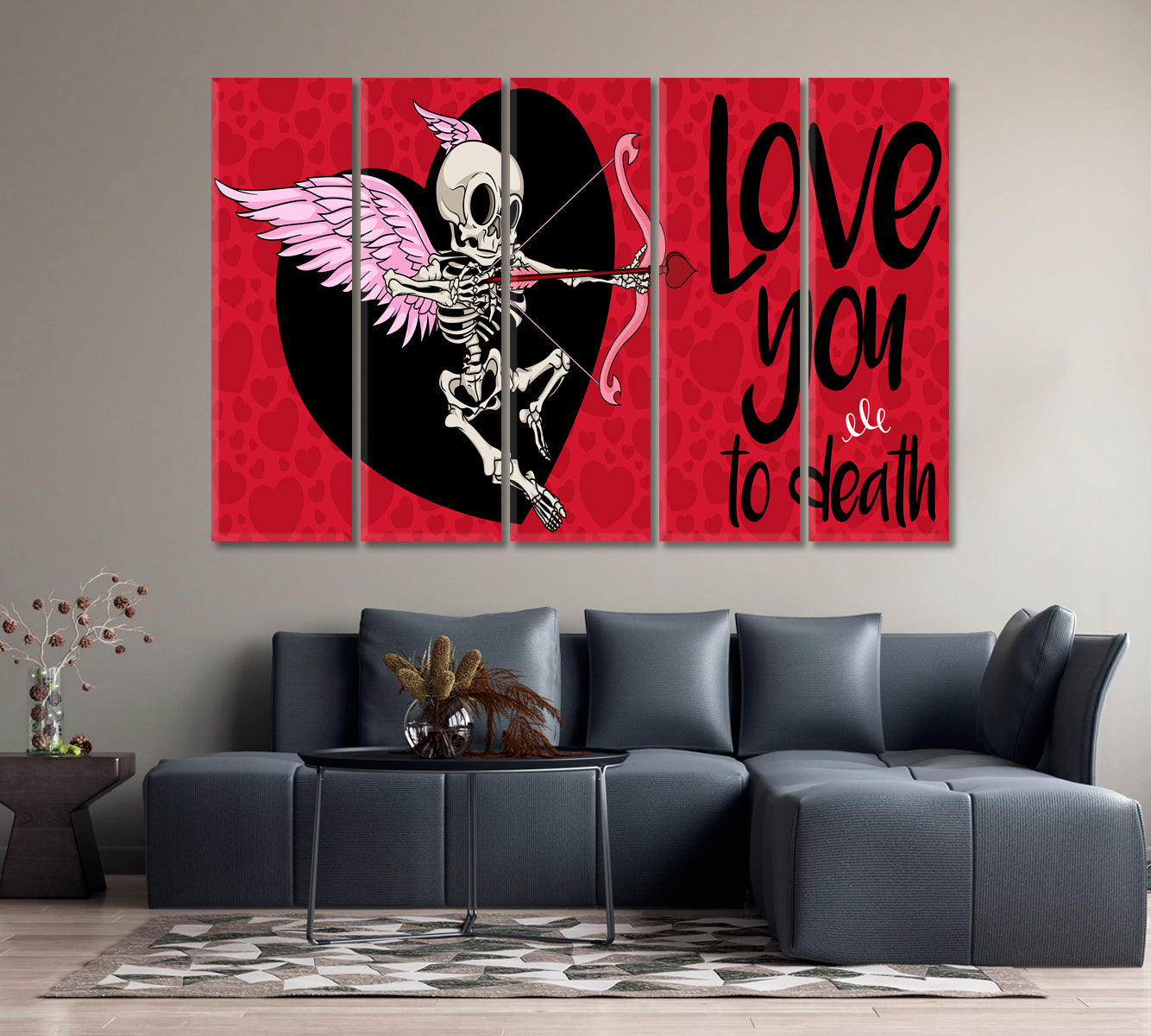 Valentine's Day Art Skeleton Cupid Canvas Print-Canvas Print-CetArt-1 Panel-24x16 inches-CetArt