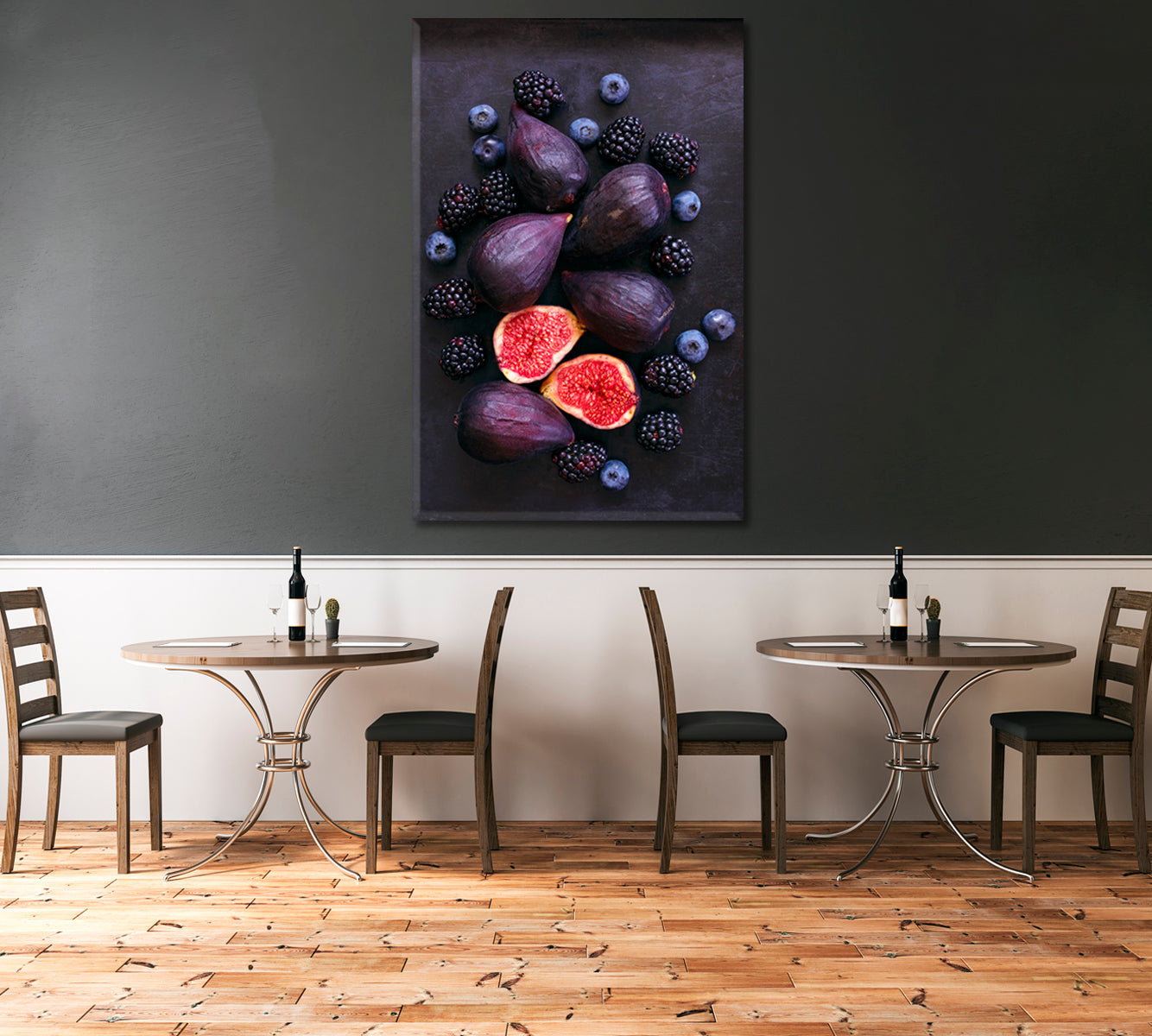 Figs Blackberries and Blueberries Canvas Print-Canvas Print-CetArt-1 panel-16x24 inches-CetArt