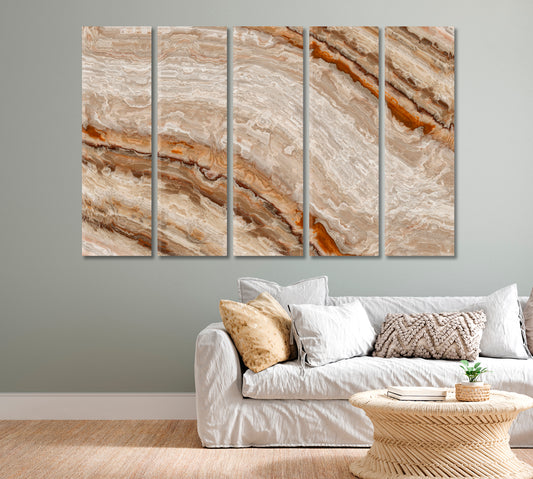 Brown Marble Abstract Pattern Canvas Print-Canvas Print-CetArt-1 Panel-24x16 inches-CetArt