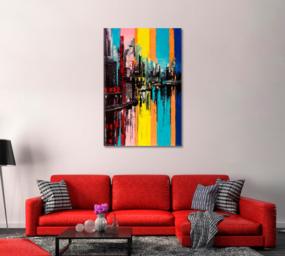 Abstract Colorful City Canvas Print-Canvas Print-CetArt-1 panel-16x24 inches-CetArt