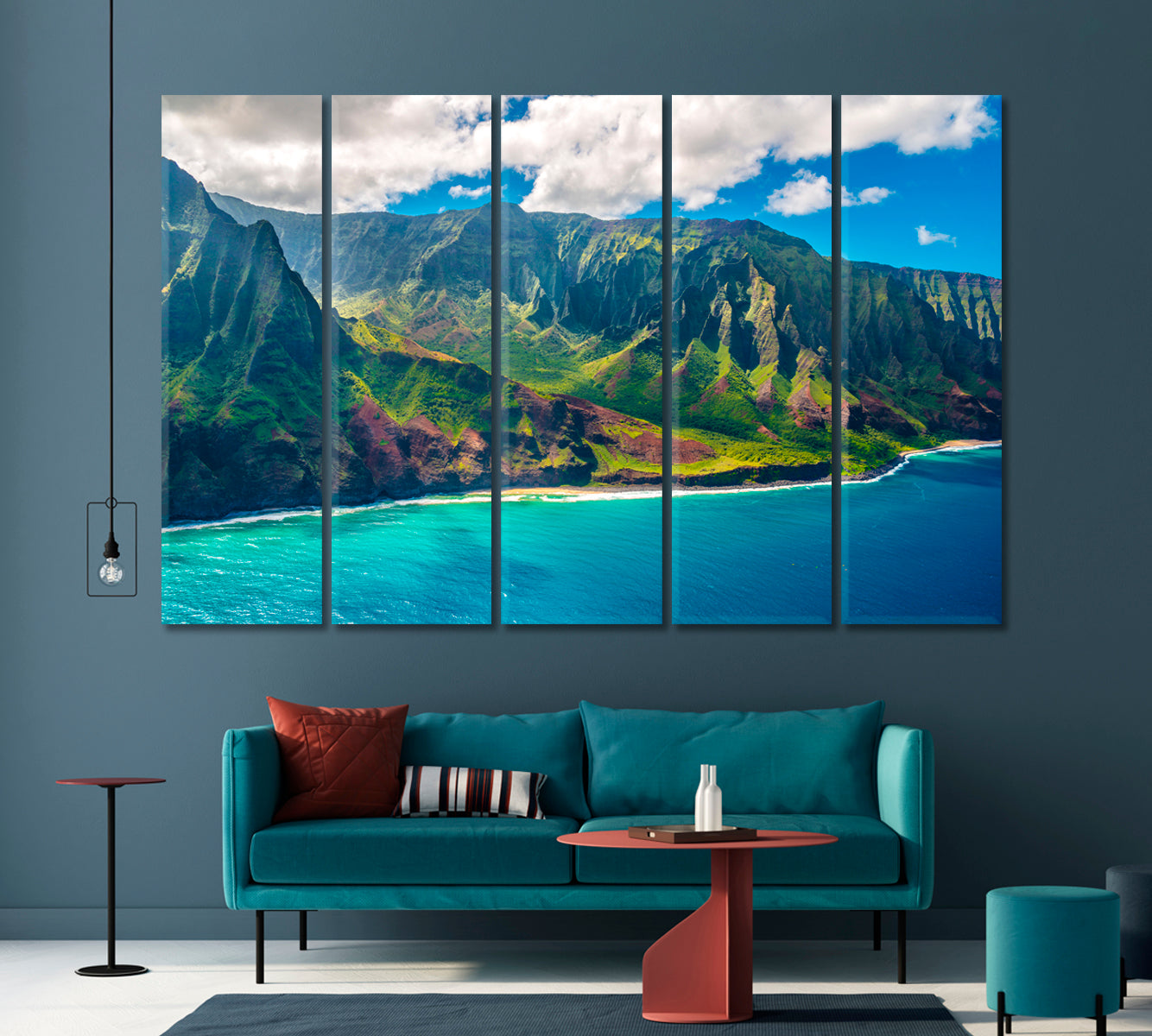 View on Napali Coast Kauai Island Hawaii Canvas Print-Canvas Print-CetArt-1 Panel-24x16 inches-CetArt