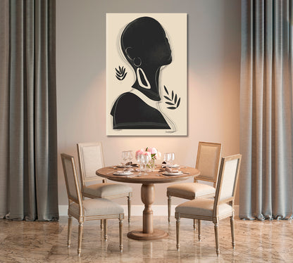 Abstract Silhouette of African Woman Canvas Print-Canvas Print-CetArt-1 panel-16x24 inches-CetArt