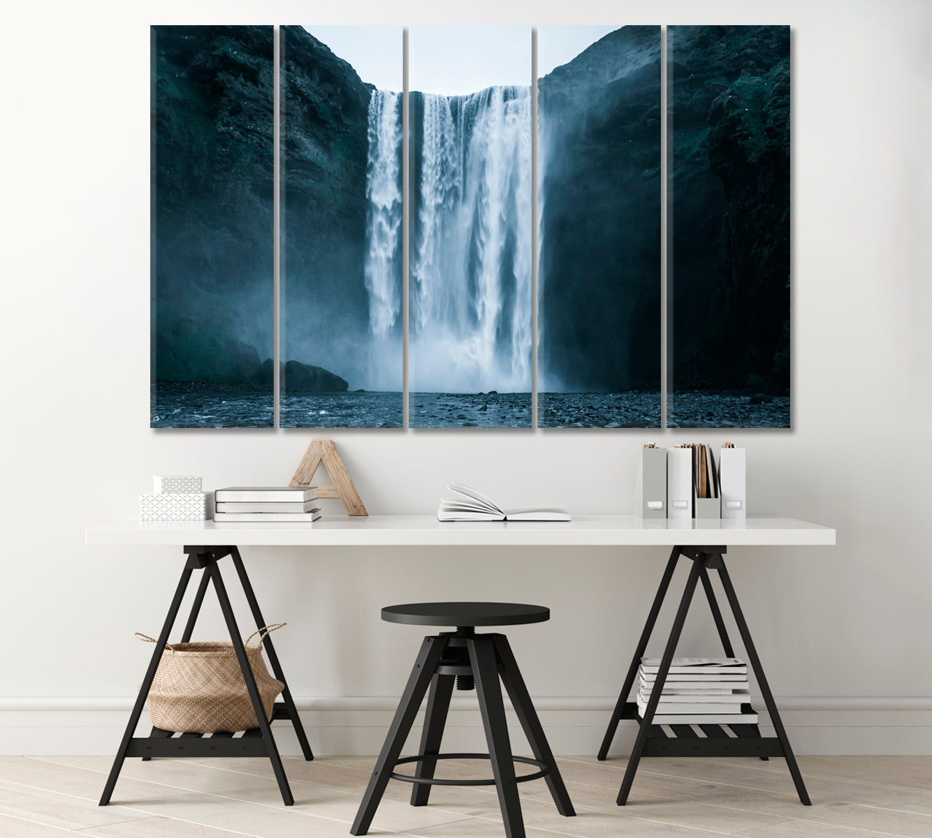 Famous Skogafoss Waterfall in Iceland Canvas Print-Canvas Print-CetArt-1 Panel-24x16 inches-CetArt