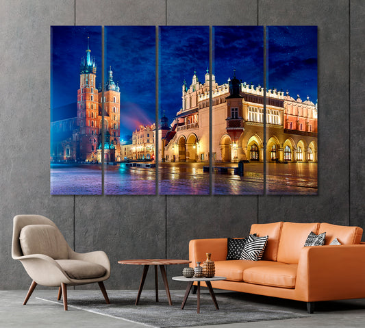 St Mary's Church Krakow Poland Canvas Print-Canvas Print-CetArt-1 Panel-24x16 inches-CetArt