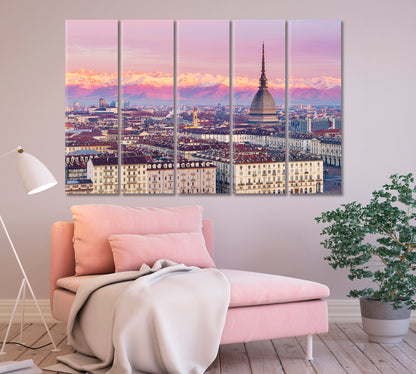 Turin City and Mole Tower Italy Canvas Print-Canvas Print-CetArt-1 Panel-24x16 inches-CetArt