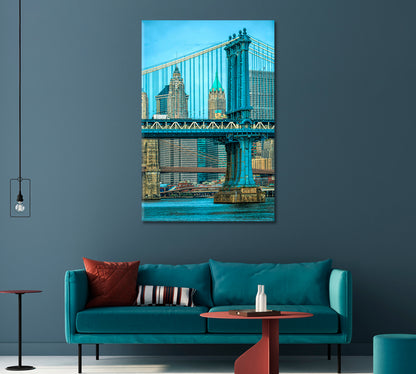 Manhattan Bridge New York Canvas Print-Canvas Print-CetArt-1 panel-16x24 inches-CetArt