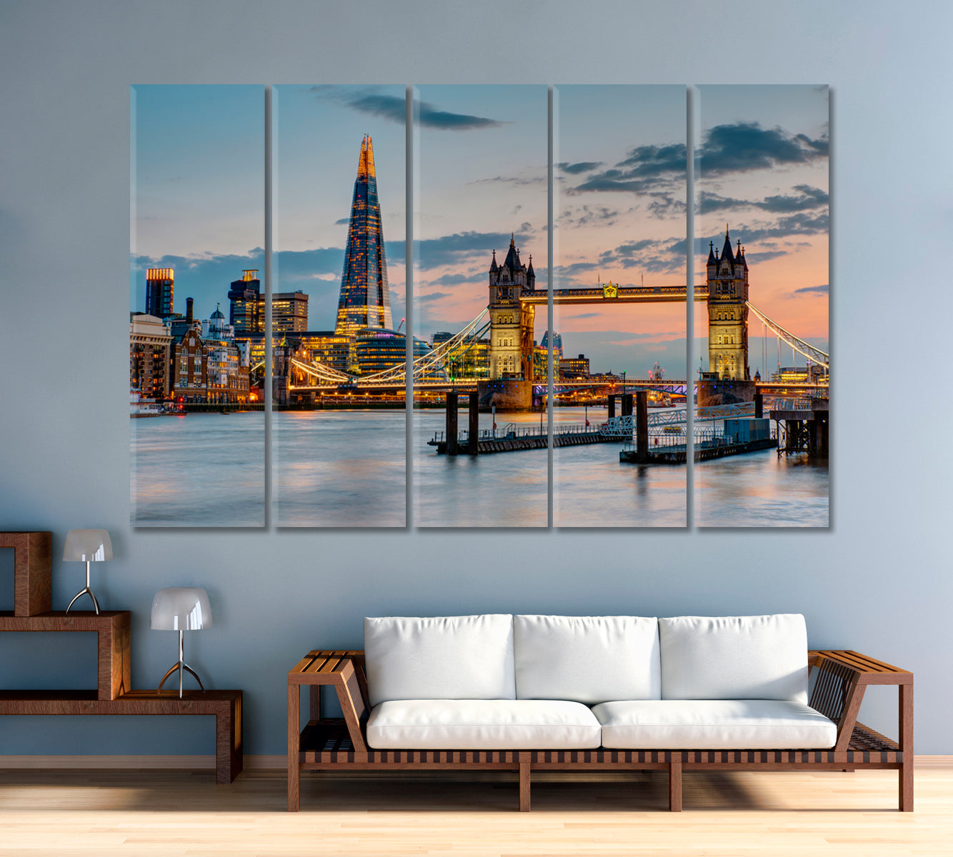 Tower Bridge at Dusk London UK Canvas Print-Canvas Print-CetArt-1 Panel-24x16 inches-CetArt