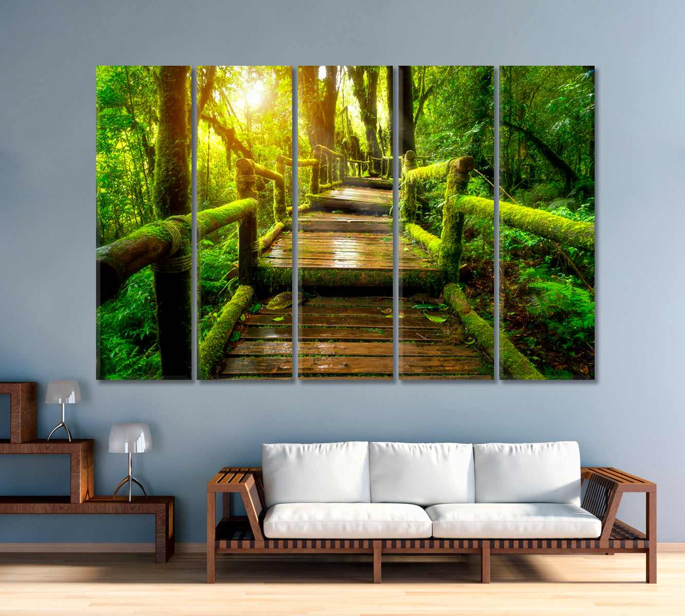 Old Wooden Bridge in Doi Inthanon National Park Thailand Canvas Print-Canvas Print-CetArt-1 Panel-24x16 inches-CetArt