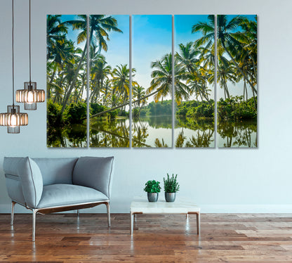 Kerala Poovar Island with Palm Trees Canvas Print-Canvas Print-CetArt-1 Panel-24x16 inches-CetArt