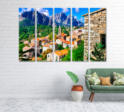 Evisa Village at Mountains Corsica Island Canvas Print-Canvas Print-CetArt-1 Panel-24x16 inches-CetArt