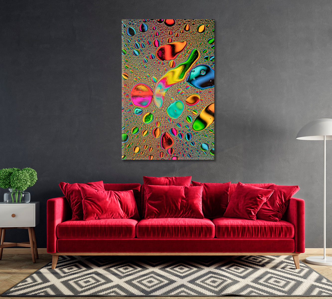 Abstract Rainbow Oil Bubbles Canvas Print-Canvas Print-CetArt-1 panel-16x24 inches-CetArt