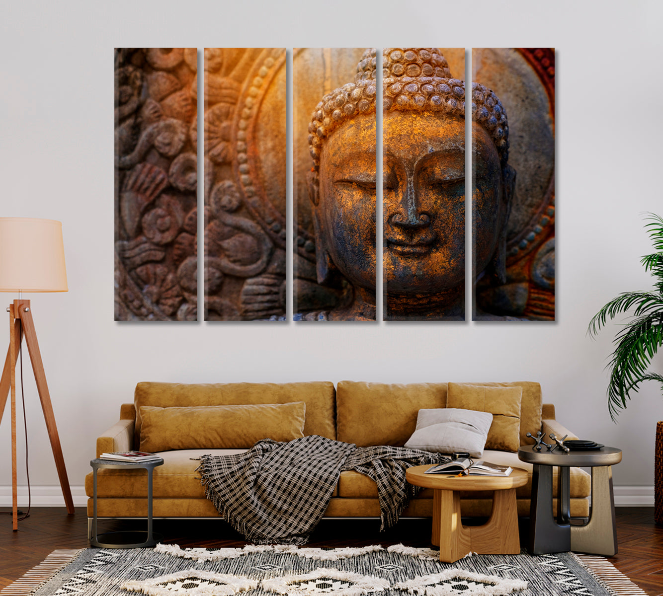 Bronze Buddha Statue Canvas Print-Canvas Print-CetArt-1 Panel-24x16 inches-CetArt