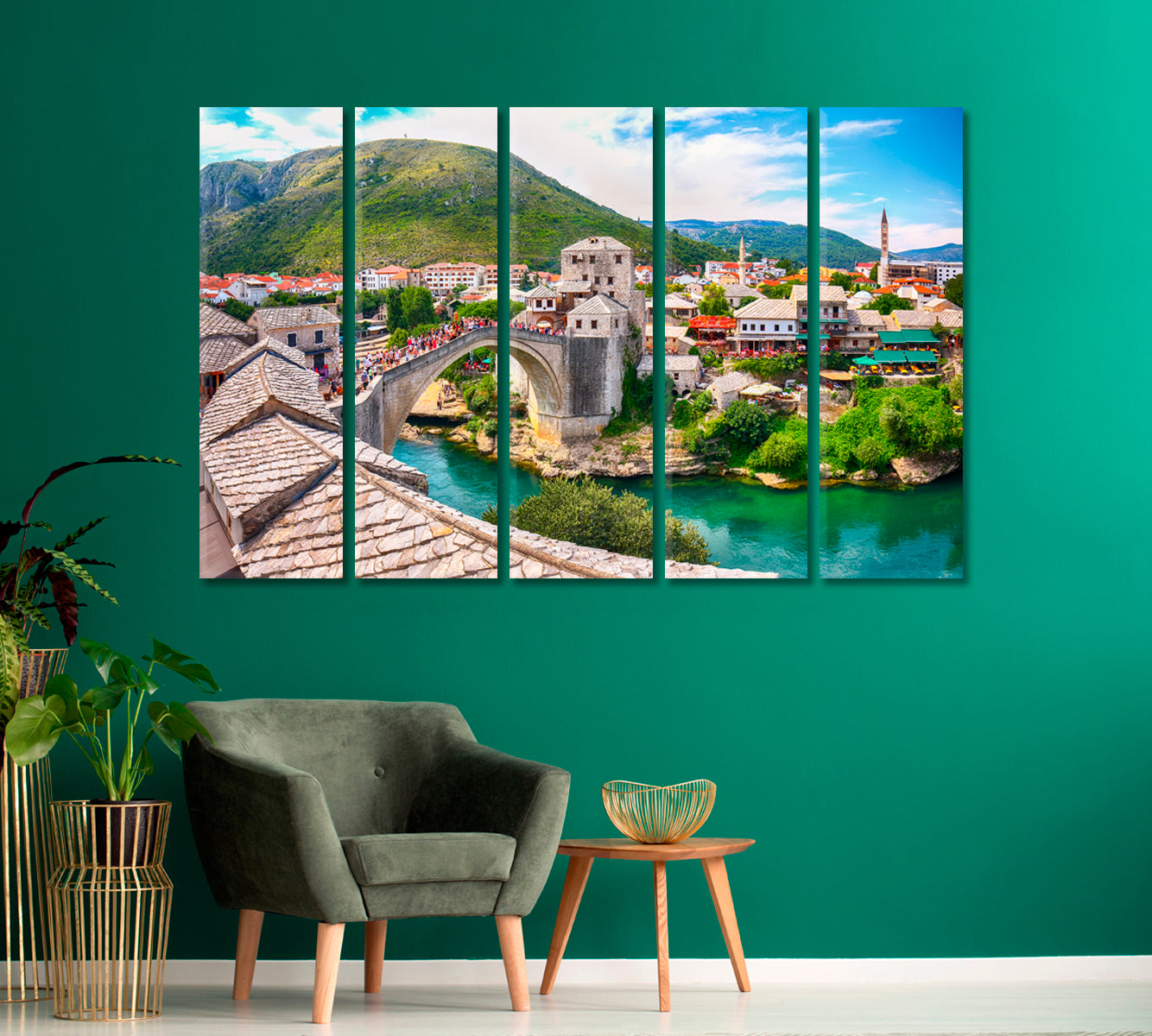 Mostar Bridge Old Town Bosnia and Herzegovina Europe Canvas Print-Canvas Print-CetArt-1 Panel-24x16 inches-CetArt