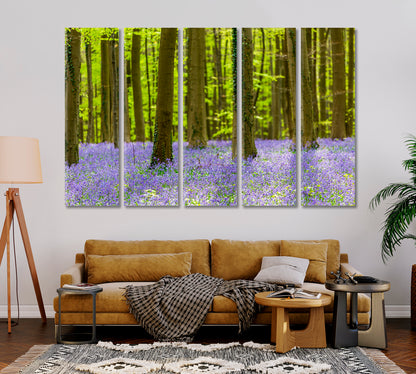 Bluebells Flowers in Hallerbos Forest Bruxelles Belgium Canvas Print-Canvas Print-CetArt-1 Panel-24x16 inches-CetArt