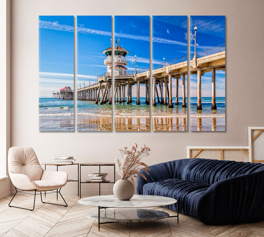 Huntington Beach Pier California Canvas Print-Canvas Print-CetArt-1 Panel-24x16 inches-CetArt