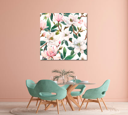 Beautiful Magnolia Flowers Canvas Print-Canvas Print-CetArt-1 panel-12x12 inches-CetArt