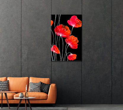 Abstract Flowers Floral Still Life Canvas Print-Canvas Print-CetArt-1 panel-16x24 inches-CetArt