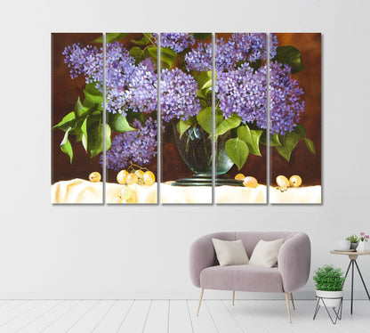 Still Life Lilac Flowers Canvas Print-Canvas Print-CetArt-1 Panel-24x16 inches-CetArt