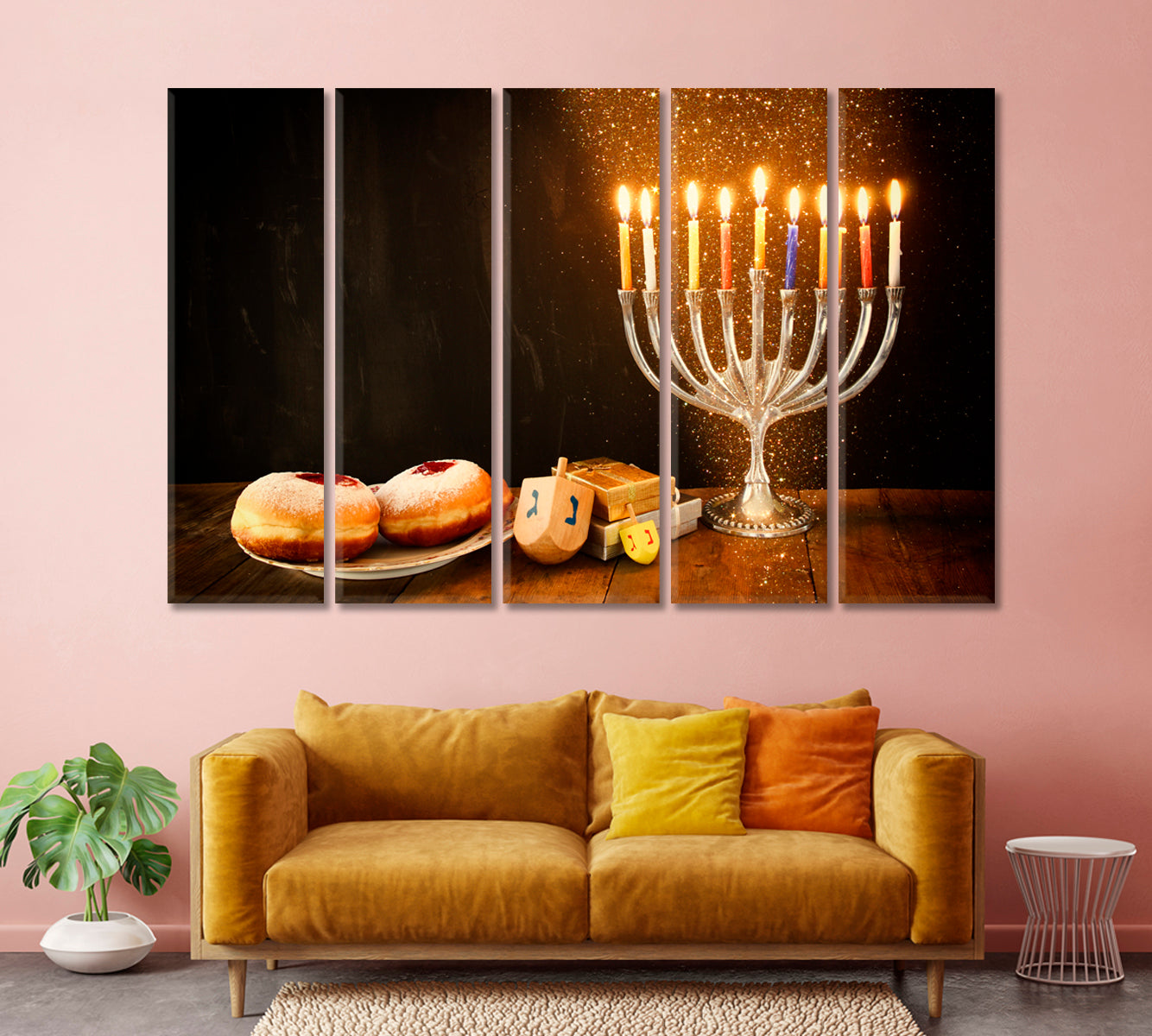 Hanukkah Menorahs Canvas Print-Canvas Print-CetArt-1 Panel-24x16 inches-CetArt