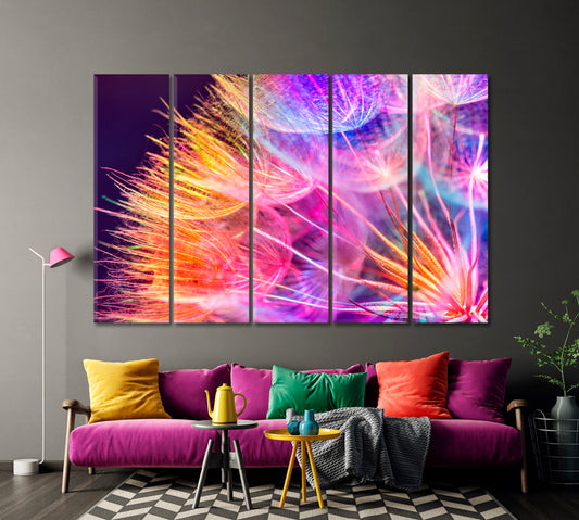 Vivid Abstract Dandelion Flower Canvas Print-Canvas Print-CetArt-1 Panel-24x16 inches-CetArt