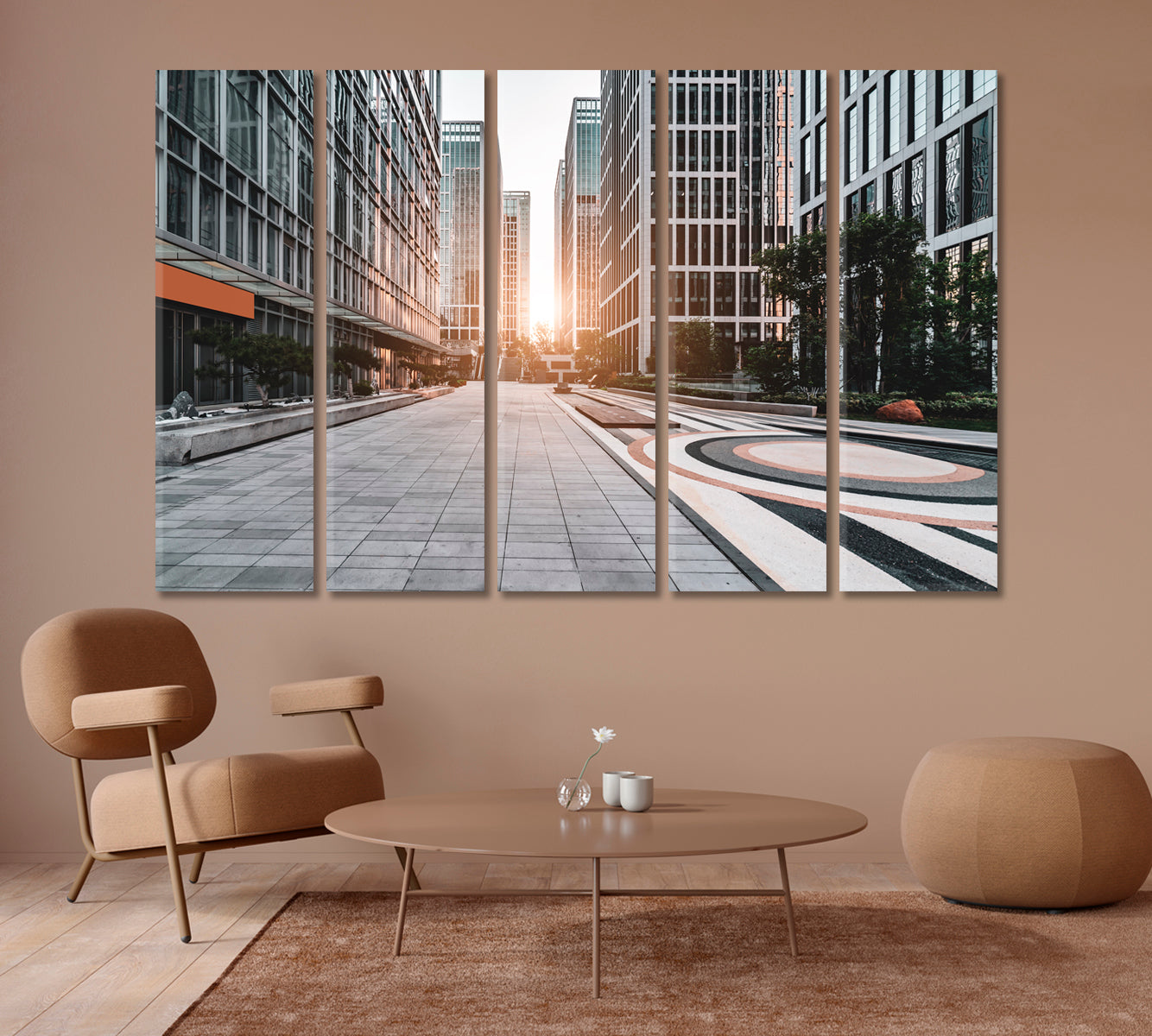 Modern Architecture Office Building in Jinan Financial District Canvas Print-Canvas Print-CetArt-1 Panel-24x16 inches-CetArt