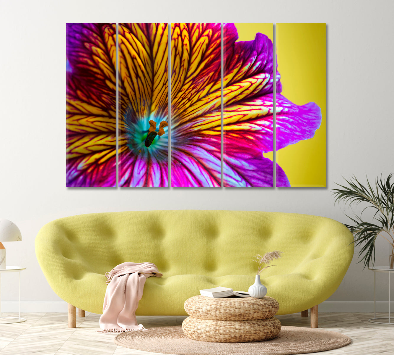 Purple and Yellow Flower Canvas Print-Canvas Print-CetArt-1 Panel-24x16 inches-CetArt