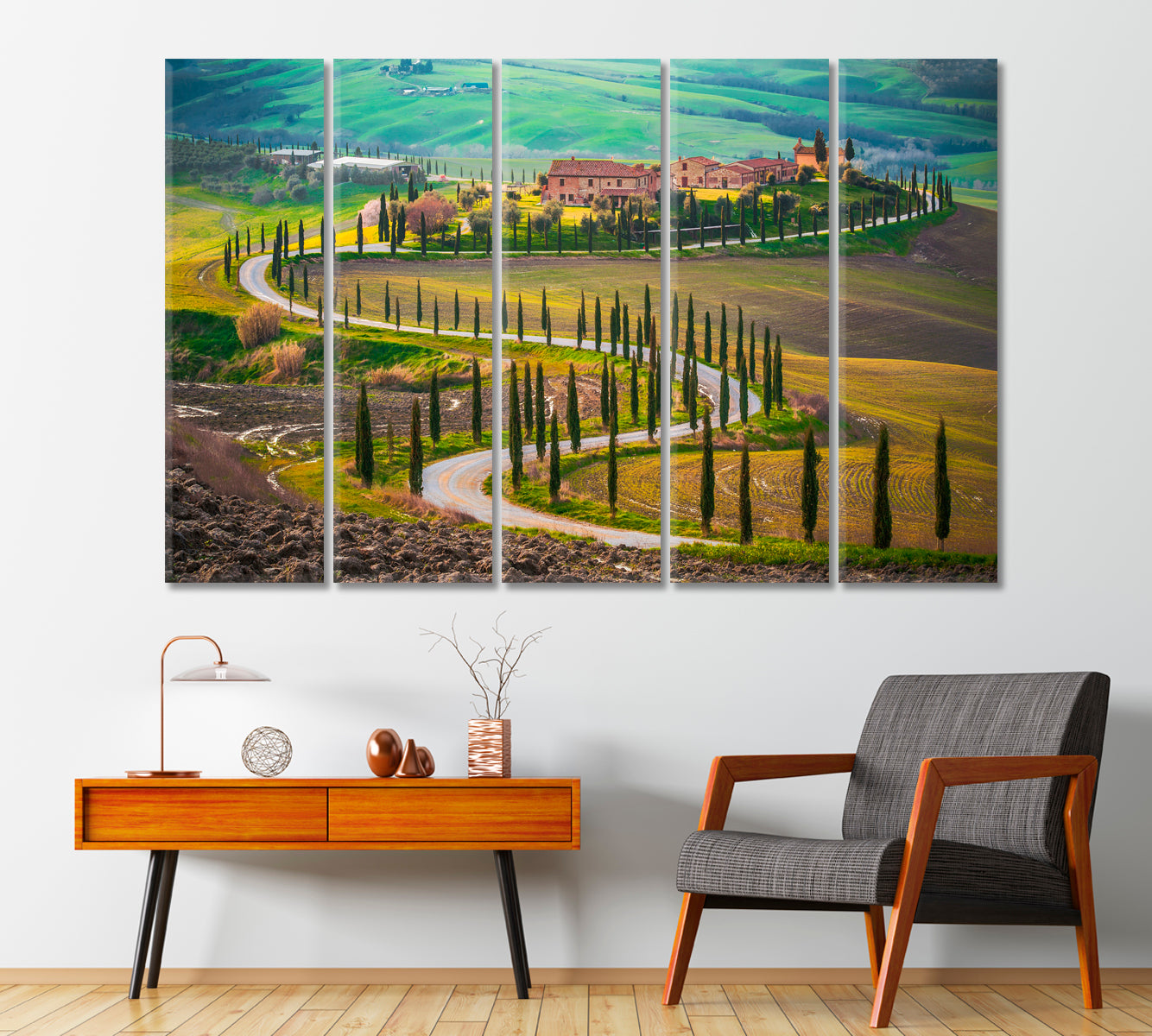 Sunny Fields in Tuscany Italy Canvas Print-Canvas Print-CetArt-1 Panel-24x16 inches-CetArt