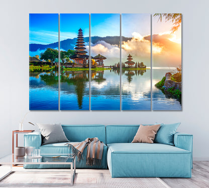 Pura Ulun Danu Temple Main Water Temple in Bali Canvas Print-Canvas Print-CetArt-1 Panel-24x16 inches-CetArt