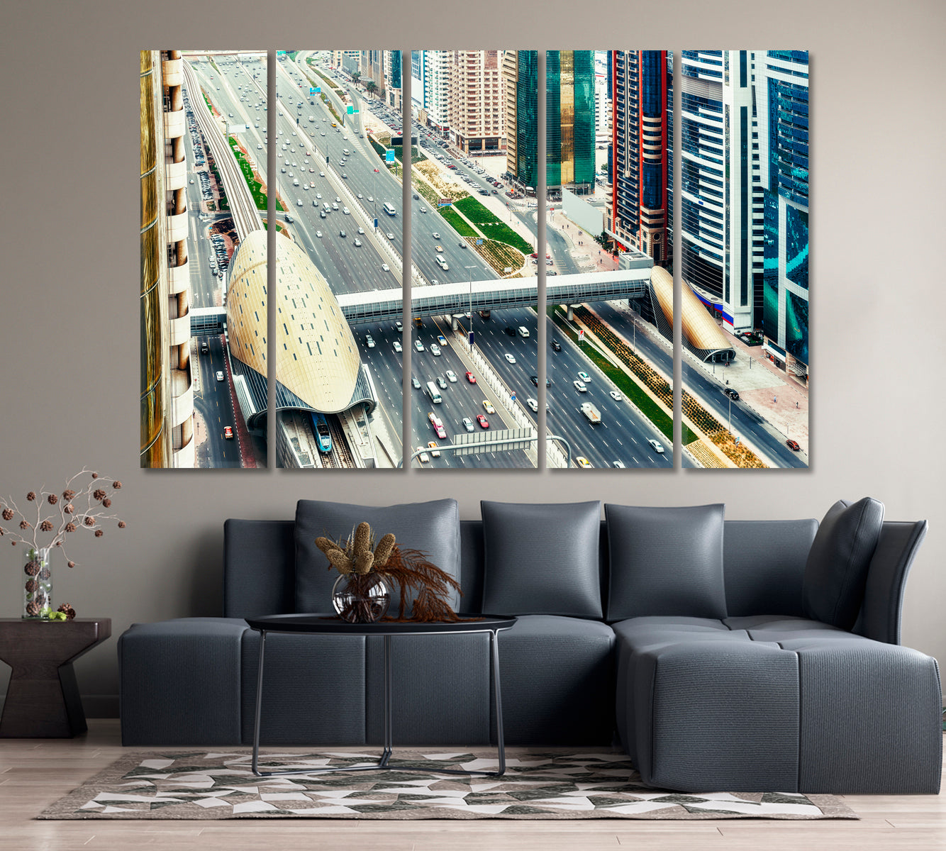 Highway in Downtown Dubai UAE Canvas Print-Canvas Print-CetArt-1 Panel-24x16 inches-CetArt