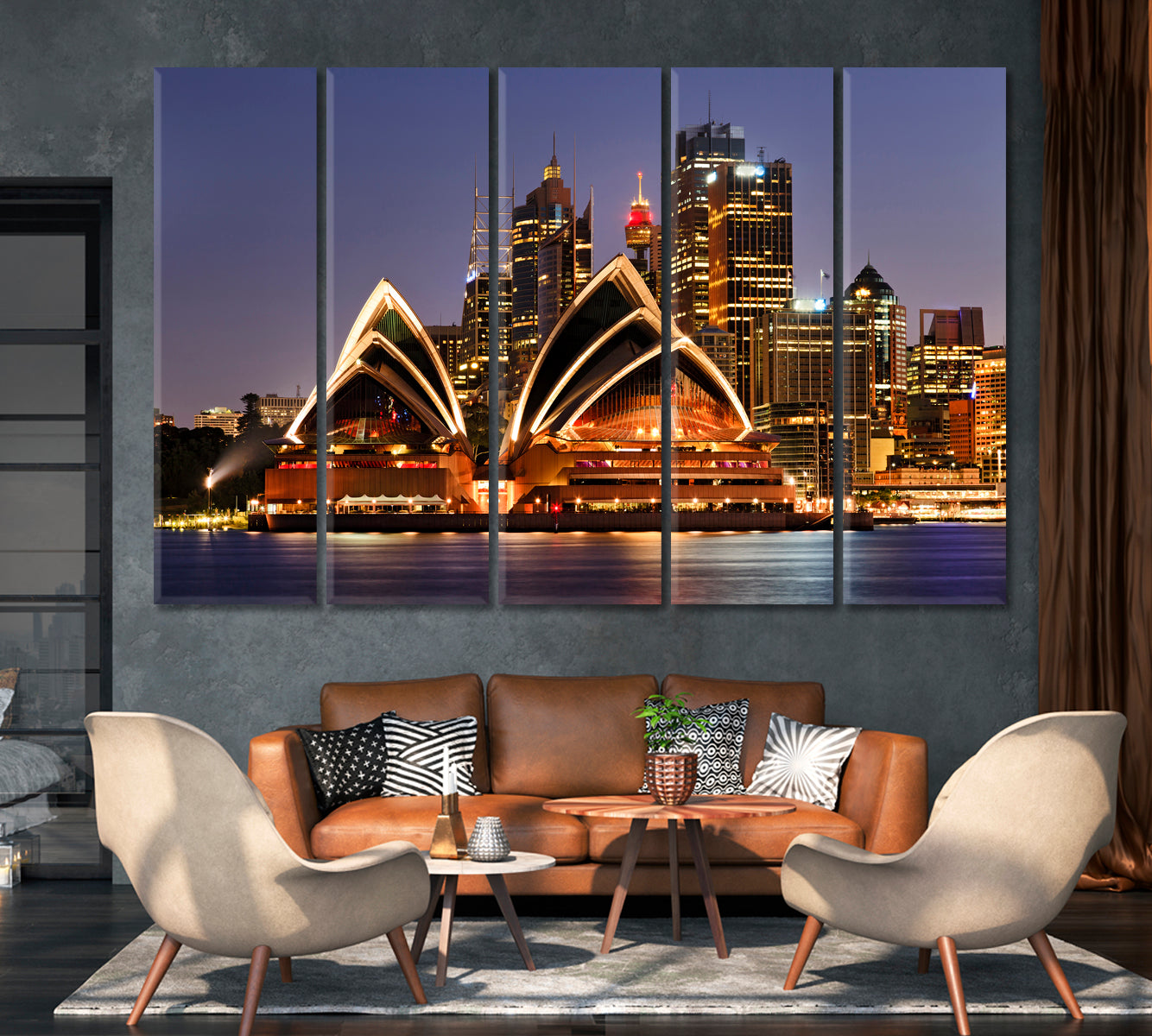 Night Sydney Australia Canvas Print-Canvas Print-CetArt-1 Panel-24x16 inches-CetArt