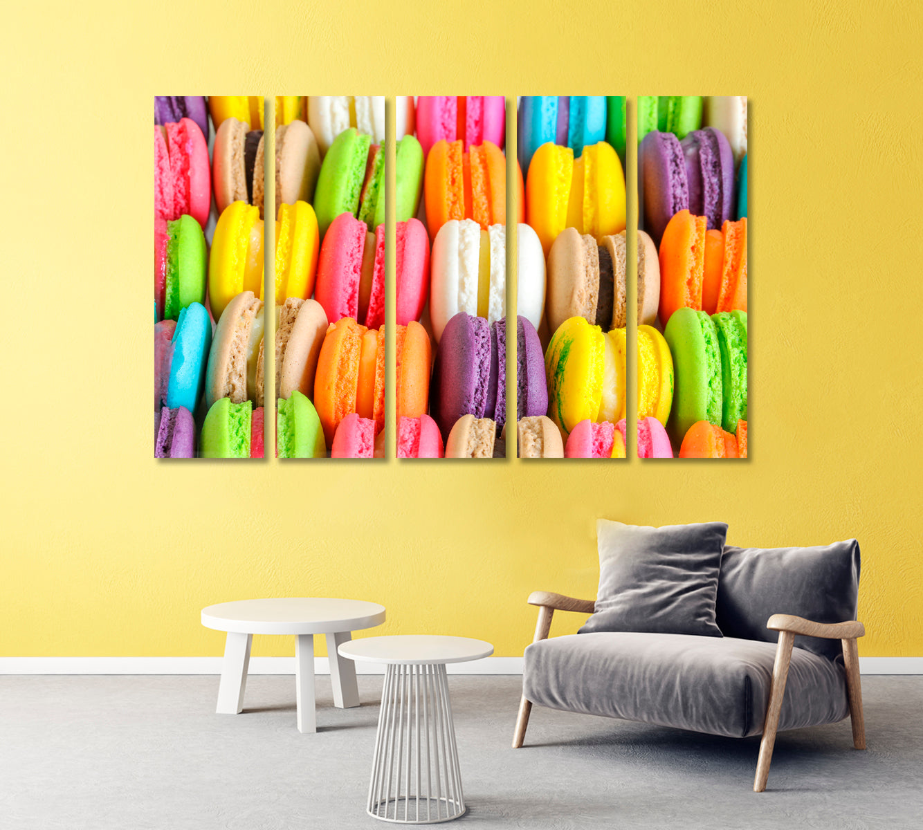 Multicolor Macarons Canvas Print-Canvas Print-CetArt-1 Panel-24x16 inches-CetArt