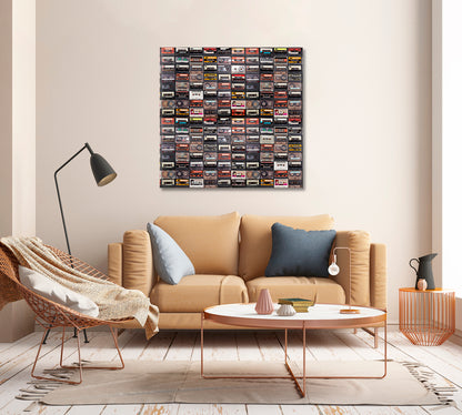 Retro Audio Tapes Canvas Print-Canvas Print-CetArt-1 panel-12x12 inches-CetArt