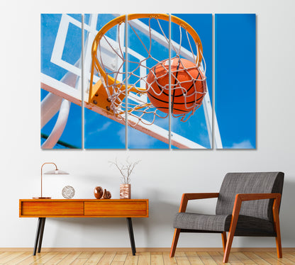 Basketball Ball Canvas Print-Canvas Print-CetArt-1 Panel-24x16 inches-CetArt