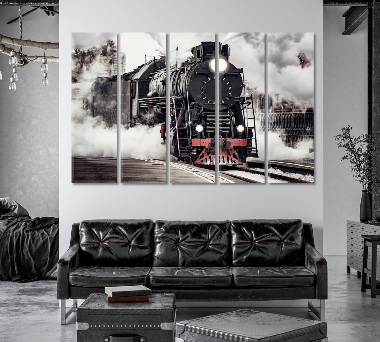 Steam Train Canvas Print-Canvas Print-CetArt-1 Panel-24x16 inches-CetArt