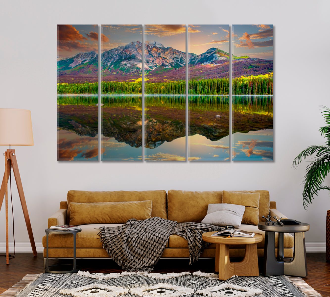 Sunrise at Pyramid Lake Jasper Alberta Canada Canvas Print-Canvas Print-CetArt-1 Panel-24x16 inches-CetArt