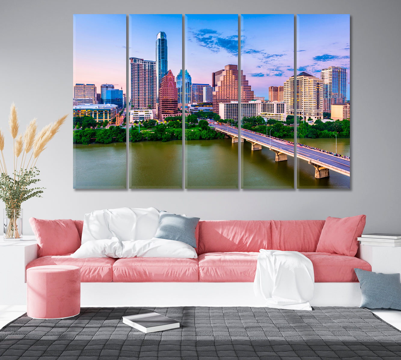 Austin Skyscrapers and Congress Avenue Bridge Canvas Print-Canvas Print-CetArt-1 Panel-24x16 inches-CetArt