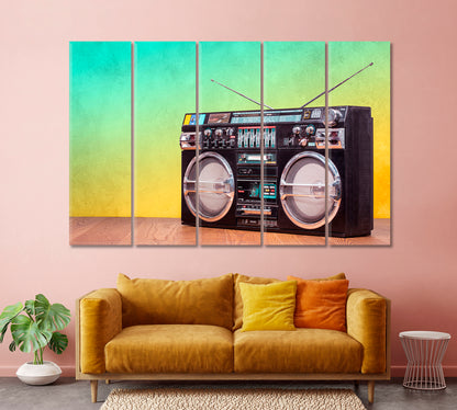 Retro Boombox 1980s Canvas Print-Canvas Print-CetArt-1 Panel-24x16 inches-CetArt