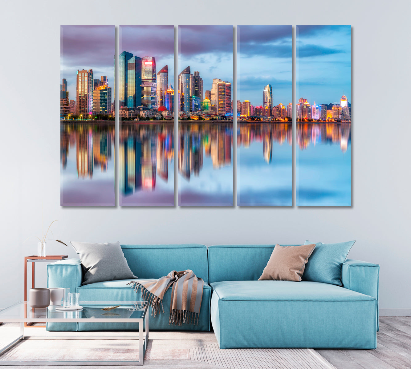 Modern Urban Landscape of Qingdao China Canvas Print-Canvas Print-CetArt-1 Panel-24x16 inches-CetArt