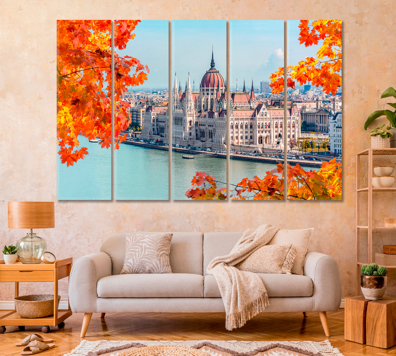 Hungarian Parliament Building in Autumn Budapest Canvas Print-Canvas Print-CetArt-1 Panel-24x16 inches-CetArt