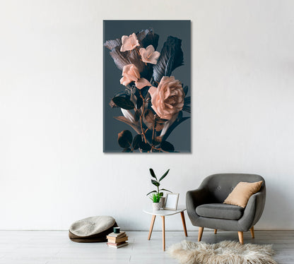 Vintage Roses Flowers Canvas Print-Canvas Print-CetArt-1 panel-16x24 inches-CetArt