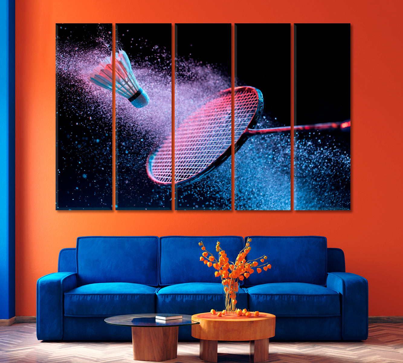 Badminton Racket in Motion Canvas Print-Canvas Print-CetArt-1 Panel-24x16 inches-CetArt