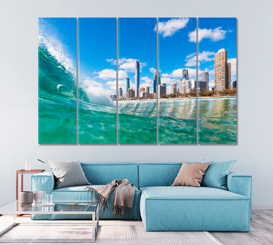 Sea Waves the Gold Coast of Australia Canvas Print-Canvas Print-CetArt-1 Panel-24x16 inches-CetArt