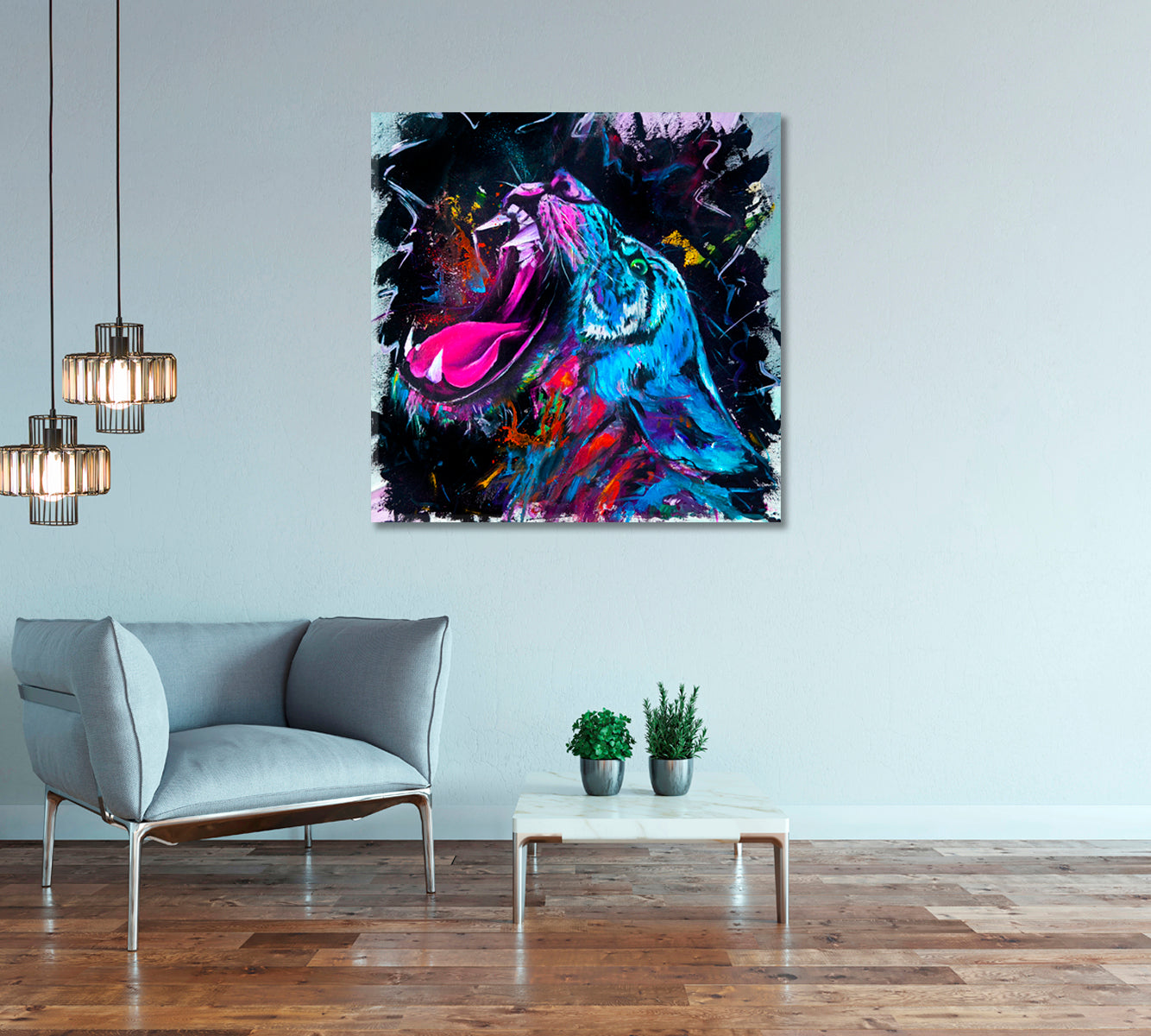 Roaring Tiger Canvas Print-Canvas Print-CetArt-1 panel-12x12 inches-CetArt