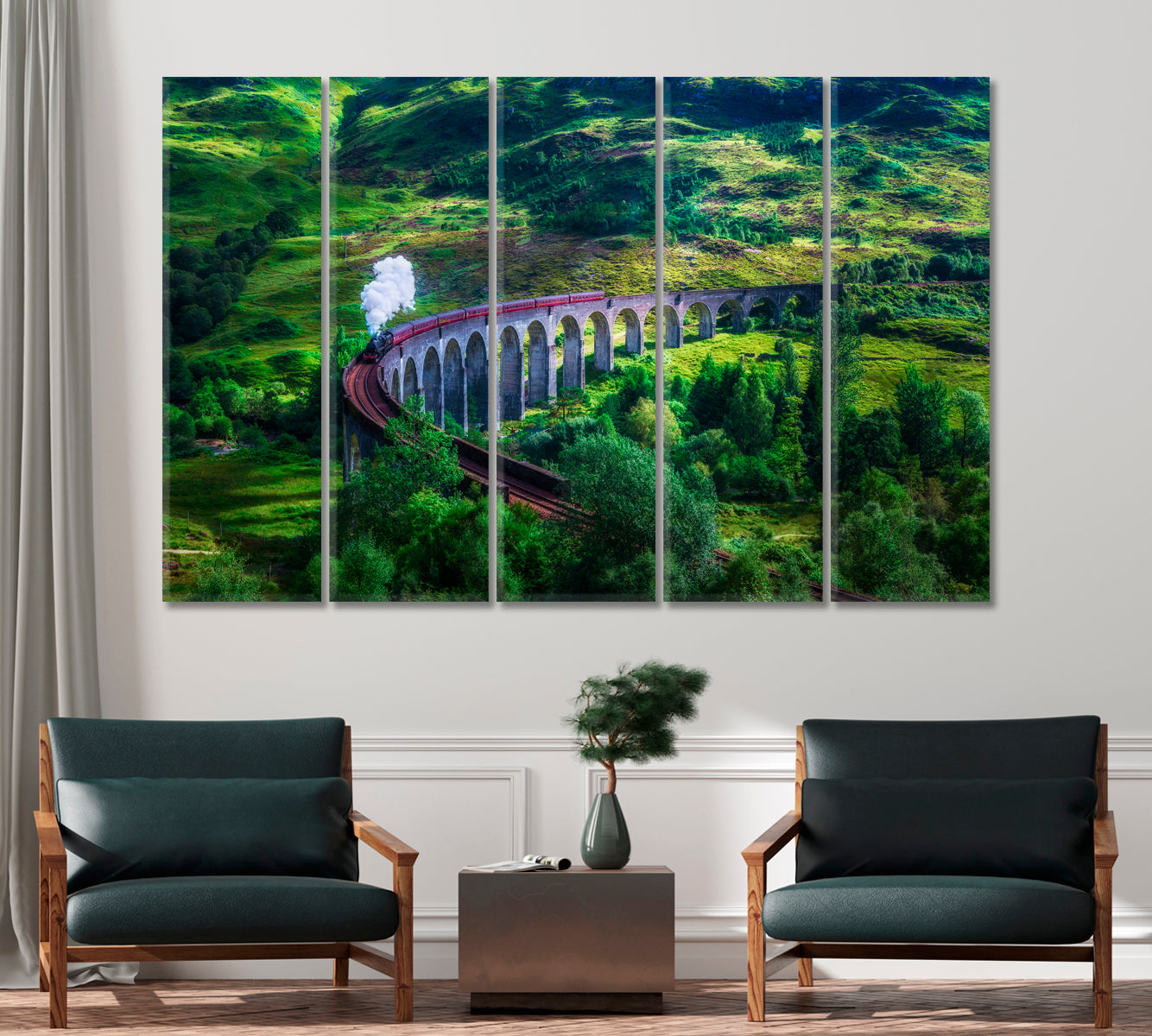 Jacobite Steam Train on Glenfinnan Railway Viaduct Scotland Canvas Print-Canvas Print-CetArt-1 Panel-24x16 inches-CetArt