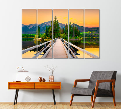 Pyramid Lake in Jasper National Park Alberta Canada Canvas Print-Canvas Print-CetArt-1 Panel-24x16 inches-CetArt