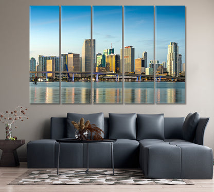 Skyline of Miami Florida USA Canvas Print-Canvas Print-CetArt-1 Panel-24x16 inches-CetArt