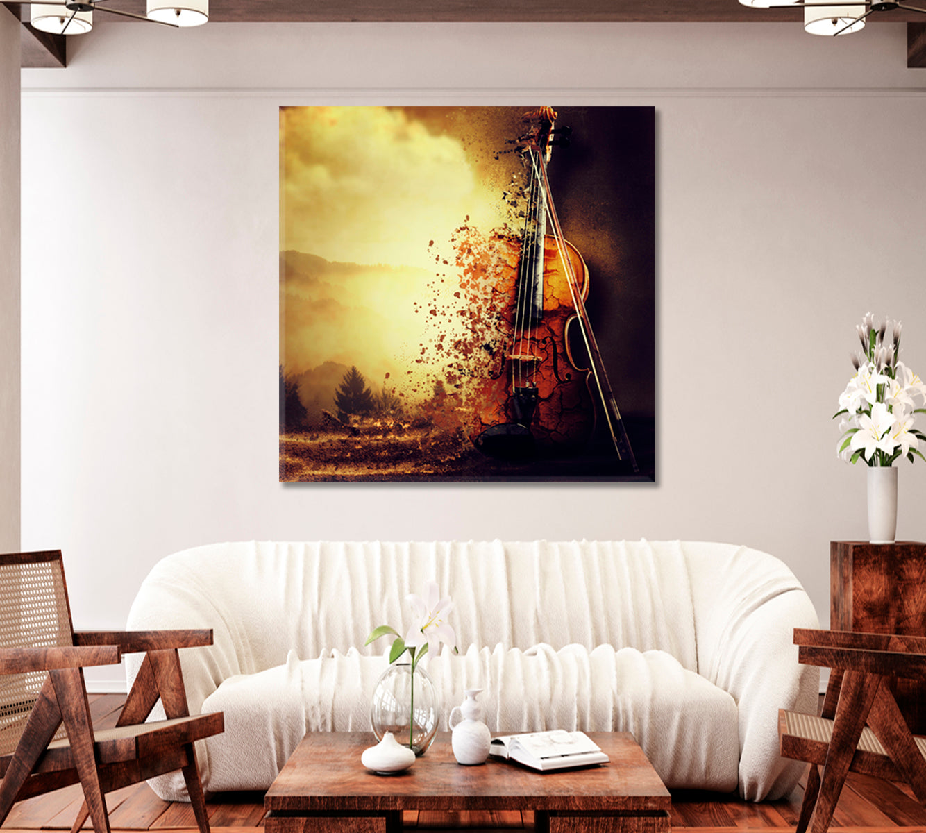 Abstract Old Violin Canvas Print-Canvas Print-CetArt-1 panel-12x12 inches-CetArt